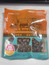 Package of pet food with a cow illustration on an orange and blue background