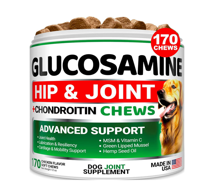 Dog supplement container labeled &