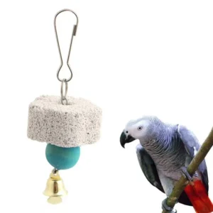 Parrot Grinding Stone for Birds, Molar Cage, Hanging Chewing Toy, Mineral Bell, Parakeet