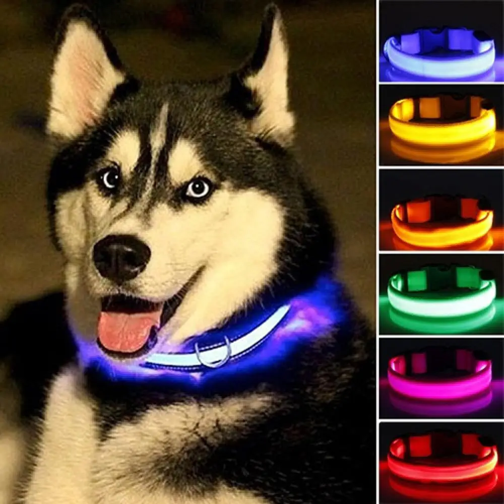Puppy Collar Dog Cat Night Safety Flashing Luminous LED Light Adjustable Pet Collar Dog Supplies - Image 2