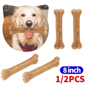8 Inch Cowhide Bone Non-Toxic Creative Teeth Clean Stick Anti-bite Leather Chew Bone for Small Medium Large Dog