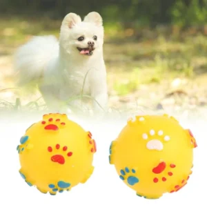 Squeaking Pet Dog Ball Tooth Cleaning Balls for Indoor or Outdoor Playing