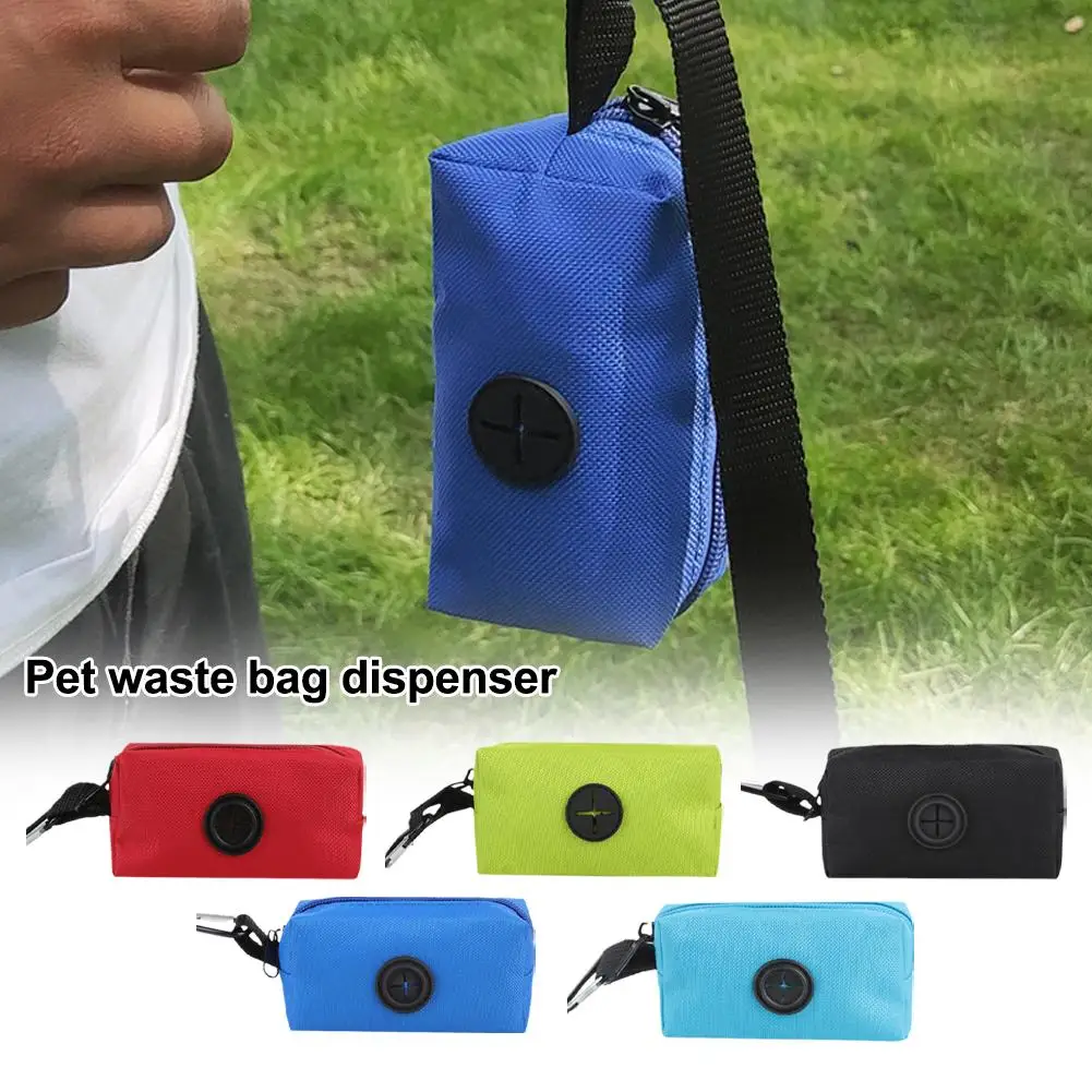Dog Poop Bag Holder For Leash Doggie Waste Bag Dispenser Fabric Puppy Potty Small Doggy Zipper Pouch With Carabiner V1m1