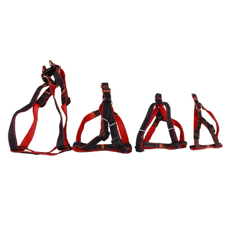 Adjustable 1.2m (4ft) Reinforced Denim Pet Leash Set with Collar & Harness - Soft & Comfortable - Image 4