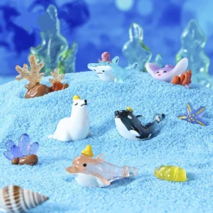 Fish Tank Decoration Weather Resistant Undersea Biological Ornaments Miniature Sea Animal Figurines Compact For Succulents