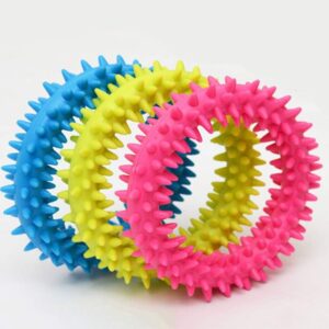 Dog Chew Toy TPR Spiky Circle Ring Dog Bite-Training Chew Molar Toy Cleaning Tooth Pet Supply